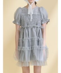 merry jenny（メリージェニー）の「チュールパフスリーブミニワンピース（ワンピース）」