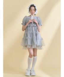 merry jenny（メリージェニー）の「チュールパフスリーブミニワンピース（ワンピース）」