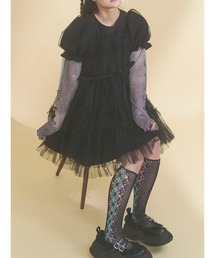 merry jenny（メリージェニー）の「チュールパフスリーブミニワンピース（ワンピース）」