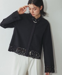 SMILE ORCHID（スマイルオーキッド）の「レースドッキングリネンタッチブラウス（シャツ/ブラウス）」