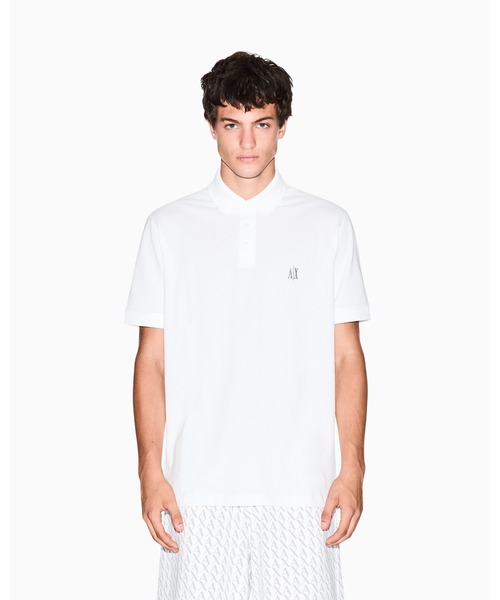 ARMANI EXCHANGE(アルマーニエクスチェンジ)の「【A|X アルマーニ エクスチェンジ】ICON 半袖ポロシャツ/REGULAR(ポロシャツ・メンズ・オフホワイト/ブラック・LARGE/MEDIUM/SMALL/X-LARGE/X-SMALL/XX-LARGE)」の1枚目の写真