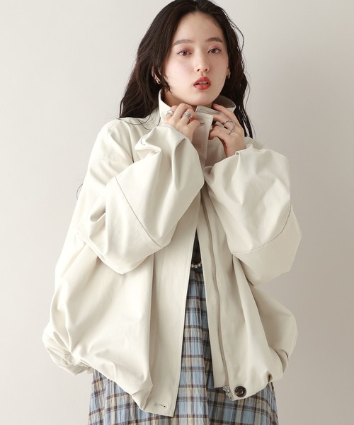 RAGEBLUE（レイジブルー）の「ツイルバルーンスタンドブルゾン（ブルゾン・レディース・ベージュ/ホワイト/ブラック・FREE）」の7枚目の写真