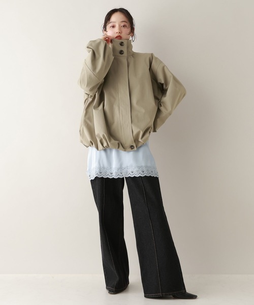 RAGEBLUE（レイジブルー）の「ツイルバルーンスタンドブルゾン（ブルゾン・レディース・ベージュ/ホワイト/ブラック・FREE）」の9枚目の写真