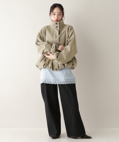 RAGEBLUE（レイジブルー）の「ツイルバルーンスタンドブルゾン（ブルゾン・レディース・ベージュ/ホワイト/ブラック・FREE）」の10枚目の写真