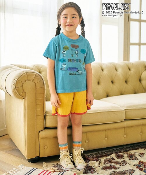 PEANUTS（ピーナッツ）の「PEANUTS　5色5柄Tシャツ（Tシャツ/カットソー・キッズ・チャコール/キナリ/イエロー/ピンク/ターコイズブルー・110/100/90/80/120/160/150/140/130）」の9枚目の写真