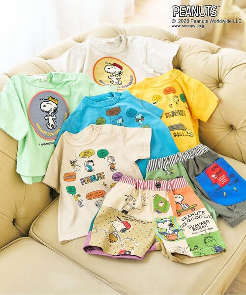 PEANUTS（ピーナッツ）の「PEANUTS　5色5柄Tシャツ（Tシャツ/カットソー・キッズ・チャコール/キナリ/イエロー/ピンク/ターコイズブルー・110/100/90/80/120/160/150/140/130）」の13枚目の写真