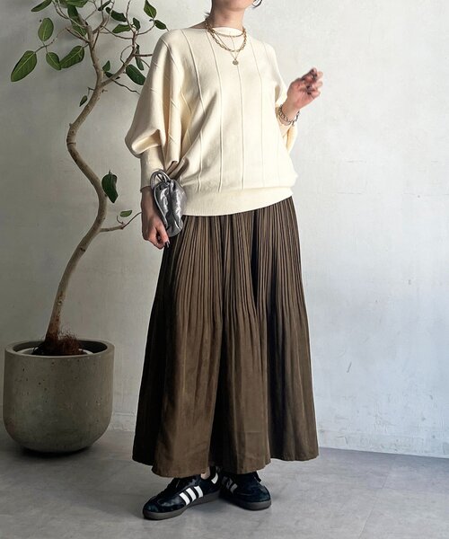 un dix cors（アンディコール）の「弾力ドルマンプルオーバー（ニット/セーター・レディース・オフホワイト/グレー/ブラック・FREE）」の9枚目の写真