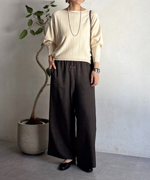 un dix cors（アンディコール）の「弾力ドルマンプルオーバー（ニット/セーター・レディース・オフホワイト/グレー/ブラック・FREE）」の10枚目の写真