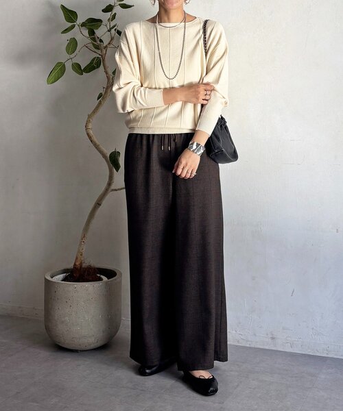 un dix cors（アンディコール）の「弾力ドルマンプルオーバー（ニット/セーター・レディース・オフホワイト/グレー/ブラック・FREE）」の11枚目の写真