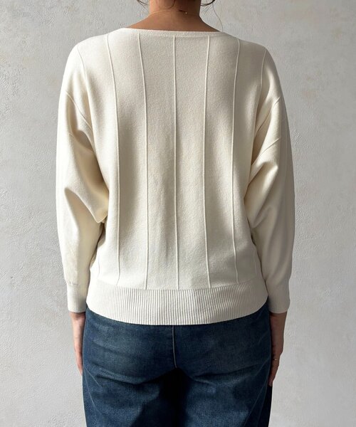 un dix cors（アンディコール）の「弾力ドルマンプルオーバー（ニット/セーター・レディース・オフホワイト/グレー/ブラック・FREE）」の14枚目の写真