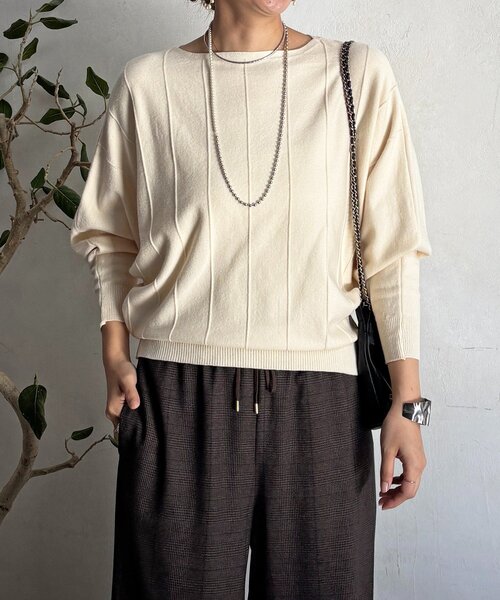 un dix cors（アンディコール）の「弾力ドルマンプルオーバー（ニット/セーター・レディース・オフホワイト/グレー/ブラック・FREE）」の18枚目の写真