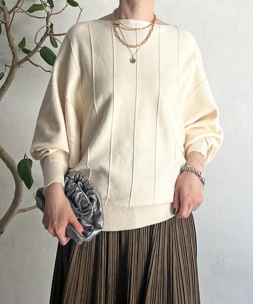 un dix cors（アンディコール）の「弾力ドルマンプルオーバー（ニット/セーター・レディース・オフホワイト/グレー/ブラック・FREE）」の21枚目の写真