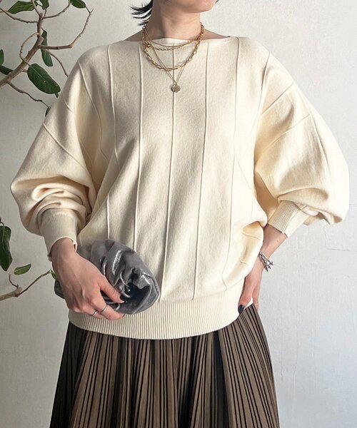 un dix cors（アンディコール）の「弾力ドルマンプルオーバー（ニット/セーター・レディース・オフホワイト/グレー/ブラック・FREE）」の22枚目の写真