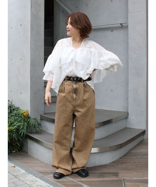 Ungrid(アングリッド)の「フリルデザインブラウス(シャツ/ブラウス・レディース・ブラック/アイボリー/その他1/オレンジ・FREE)」の14枚目の写真