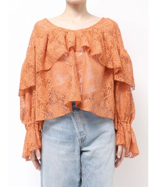 Ungrid(アングリッド)の「フリルデザインブラウス(シャツ/ブラウス・レディース・ブラック/アイボリー/その他1/オレンジ・FREE)」の16枚目の写真