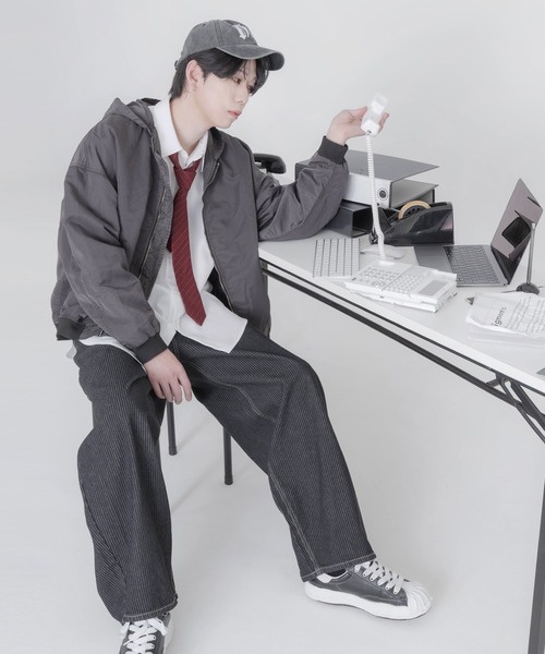 Figments(フィグメンツ)の「フェードフーデッドボンバージャケット(ブルゾン・レディース・ブラック・X-LARGE/LARGE)」の1枚目の写真