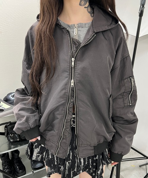 Figments(フィグメンツ)の「フェードフーデッドボンバージャケット(ブルゾン・レディース・ブラック・X-LARGE/LARGE)」の14枚目の写真