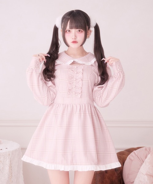 Pal elfy（パルエルフィー）の「スウィートフリルワンピース（ワンピース・レディース・ブラック/ピンク/グレー・フリー）」の3枚目の写真