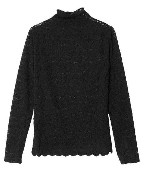 KOBE LETTUCE（コウベレタス）の「起毛シアーレース長袖トップス（Tシャツ/カットソー・レディース・アイボリー/ブラック/ブラウン・M）」の4枚目の写真