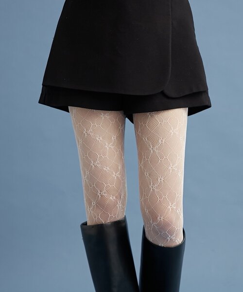 mystic（ミスティック）の「【伸縮性◎】26SSレースタイツ（タイツ/ストッキング・レディース・オフホワイト・ONE SIZE）」の5枚目の写真