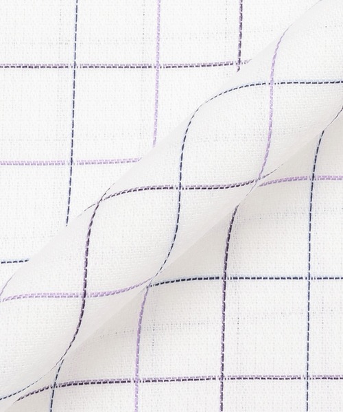 TOKYO SHIRTS（トウキョウシャツ）の「形態安定ノンアイロン ドゥエボットーニ 長袖ビジネスワイシャツ（ビジネスシャツ・メンズ・パープル・首回り37cm-裄丈84cm/首回り39cm-裄丈80cm/首回り41cm-裄丈82cm/首回り41cm-裄丈86cm/首回り42cm-裄丈82cm/首回り42cm-裄丈86cm/首回り43cm-裄丈82cm/首回り43cm-裄丈86cm/首回り37cm-裄丈80cm/首回り39cm-裄丈84cm）」の5枚目の写真