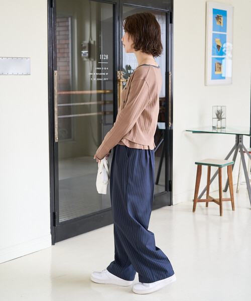 FREAK'S STORE(フリークスストア)の「限定展開 パターン メッシュ フリル キャミ カーデ セット(Tシャツ/カットソー・レディース・ブルー/杢グレー/オフホワイト/ブラック/モカ・フリ-)」の7枚目の写真