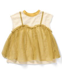 BREEZE（ブリーズ）の「【リンク】チュールフレンチスリーブTシャツ（Tシャツ/カットソー）」