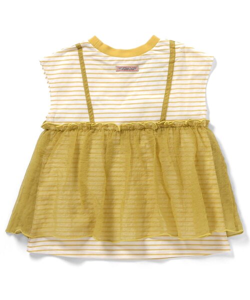 BREEZE（ブリーズ）の「【リンク】チュールフレンチスリーブTシャツ（Tシャツ/カットソー・キッズ・レッド/イエロー/チャコール/オフホワイト・140/130/120/110/100/90/80）」の10枚目の写真