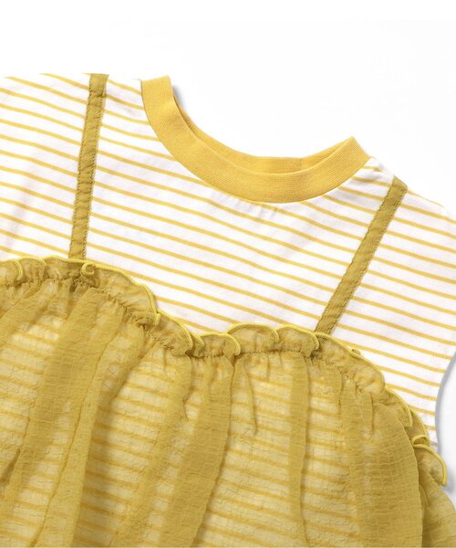 BREEZE（ブリーズ）の「【リンク】チュールフレンチスリーブTシャツ（Tシャツ/カットソー・キッズ・レッド/イエロー/チャコール/オフホワイト・140/130/120/110/100/90/80）」の9枚目の写真