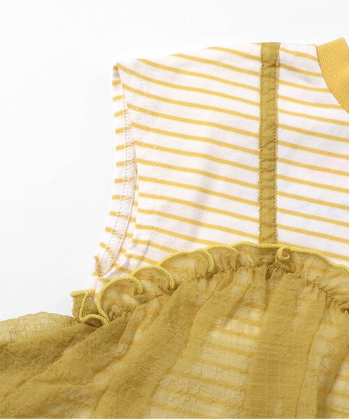 BREEZE（ブリーズ）の「【リンク】チュールフレンチスリーブTシャツ（Tシャツ/カットソー・キッズ・レッド/イエロー/チャコール/オフホワイト・140/130/120/110/100/90/80）」の7枚目の写真