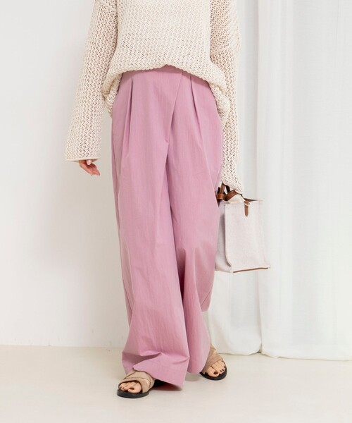 NOLLEY’S(ノーリーズ)の「【一部WEB限定サイズ】ウォッシャブル撥水ワイドラップパンツ(その他パンツ・レディース・ベージュ/ホワイト/ピンク/ブラック・34/36/38/39)」の4枚目の写真