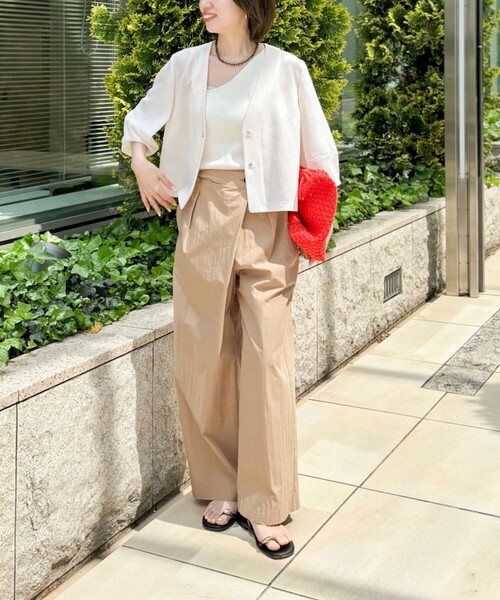 NOLLEY’S（ノーリーズ）の「【一部WEB限定サイズ】ウォッシャブル撥水ワイドラップパンツ（その他パンツ・レディース・ベージュ/ホワイト/ピンク/ブラック・34/36/38/39）」の6枚目の写真