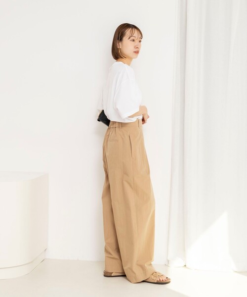 NOLLEY’S（ノーリーズ）の「【一部WEB限定サイズ】ウォッシャブル撥水ワイドラップパンツ（その他パンツ・レディース・ベージュ/ホワイト/ピンク/ブラック・34/36/38/39）」の13枚目の写真
