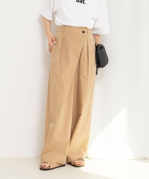 NOLLEY’S(ノーリーズ)の「【一部WEB限定サイズ】ウォッシャブル撥水ワイドラップパンツ(その他パンツ・レディース・ベージュ/ホワイト/ピンク/ブラック・34/36/38/39)」の5枚目の写真