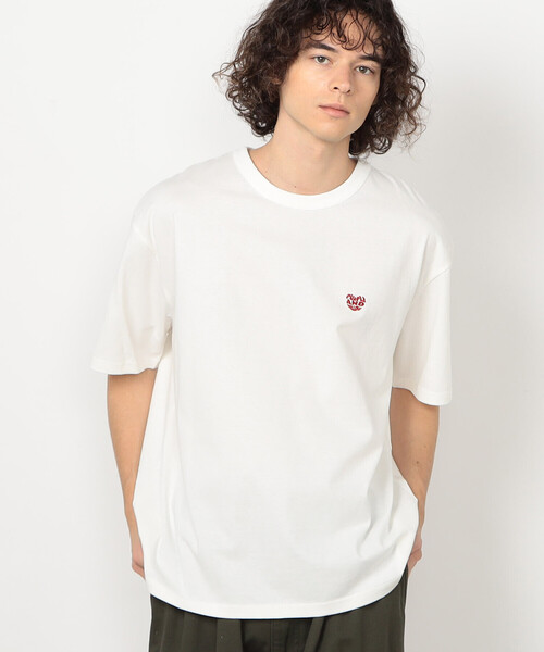 Purple&Yellow（パープルアンドイエロー）の「ハートロゴ刺繍 半袖Tシャツ（Tシャツ/カットソー・メンズ・ホワイト/ブラック・MEDIUM/LARGE）」の5枚目の写真