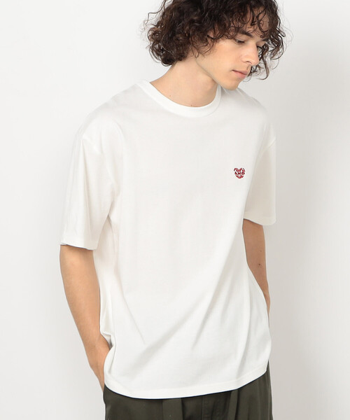 Purple&Yellow（パープルアンドイエロー）の「ハートロゴ刺繍 半袖Tシャツ（Tシャツ/カットソー・メンズ・ホワイト/ブラック・MEDIUM/LARGE）」の14枚目の写真