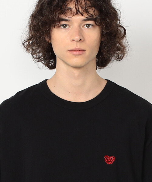 Purple&Yellow（パープルアンドイエロー）の「ハートロゴ刺繍 半袖Tシャツ（Tシャツ/カットソー・メンズ・ホワイト/ブラック・MEDIUM/LARGE）」の7枚目の写真