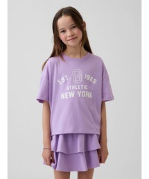 GAP（ギャップ）の「オーバーサイズ クロップド GAPロゴTシャツ (キッズ)（Tシャツ/カットソー）」