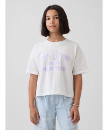GAP（ギャップ）の「オーバーサイズ クロップド GAPロゴTシャツ (キッズ)（Tシャツ/カットソー）」