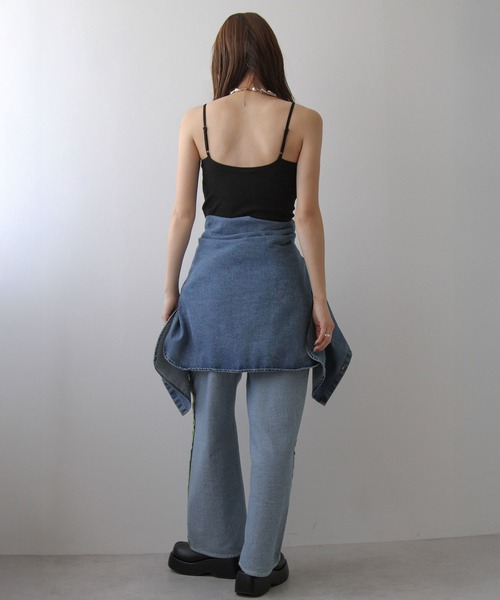 bohmal(ボマール)の「【接触冷感】【UVカット】【抗菌防臭】バンブーカップ付きクロップド丈キャミソール(キャミソール・レディース・ホワイト/ブラック・FREE)」の10枚目の写真