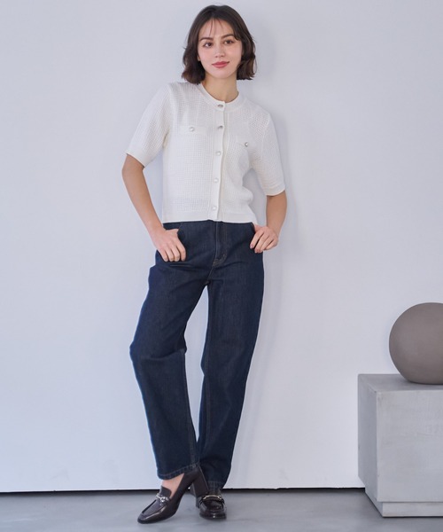 NOELA(ノエラ)の「柄編みカーデライクニット(ニット/セーター・レディース・ベージュ/オフホワイト/ライトグリーン・フリー)」の10枚目の写真