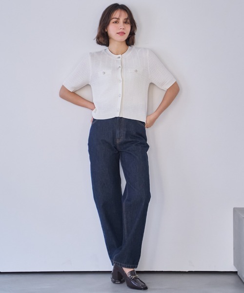 NOELA(ノエラ)の「柄編みカーデライクニット(ニット/セーター・レディース・ベージュ/オフホワイト/ライトグリーン・フリー)」の12枚目の写真