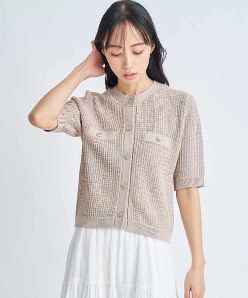 NOELA(ノエラ)の「柄編みカーデライクニット(ニット/セーター・レディース・ベージュ/オフホワイト/ライトグリーン・フリー)」の16枚目の写真