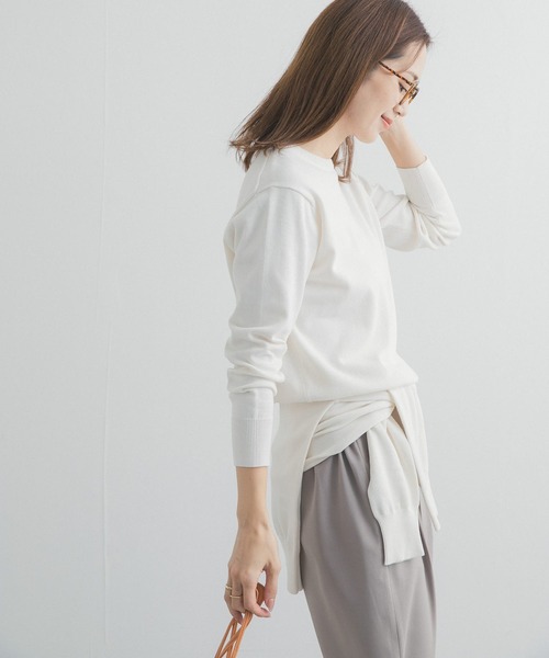 URBAN RESEARCH DOORS（アーバンリサーチドアーズ）の「オーガニックコットンクルーネックプルオーバー（ニット/セーター・レディース・オフホワイト/ブルー/イエロー・FREE）」の22枚目の写真