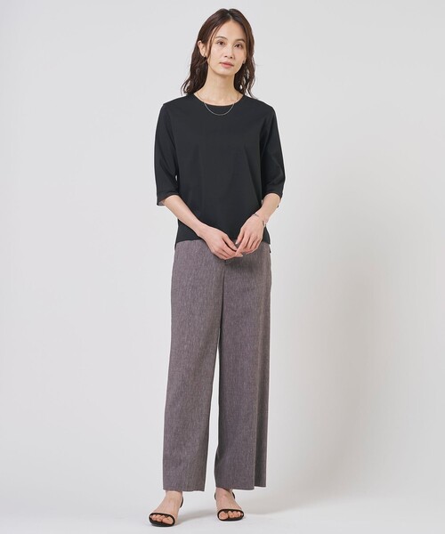 J.PRESS(ジェイプレス)の「【シーンレスに活躍】スムースジャージー カットソー(Tシャツ/カットソー・レディース・ライトグレー系/ホワイト系/ブラック系/ライトイエロー系・T13/T15)」の14枚目の写真