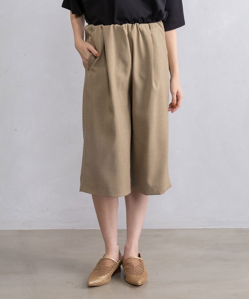 MARECHAL TERRE（マルシャルテル）の「ハーフギャザーパンツ（その他パンツ・レディース・ベージュ/ブラック/ライトカーキ/グレー・MEDIUM）」の4枚目の写真