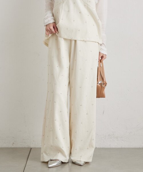 mystic（ミスティック）の「ビージーフラワースラックス（その他パンツ・レディース・ブラック/ブルー/アイボリー・1/2）」の4枚目の写真