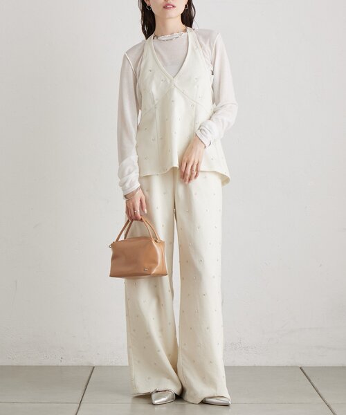 mystic（ミスティック）の「ビージーフラワースラックス（その他パンツ・レディース・ブラック/ブルー/アイボリー・1/2）」の7枚目の写真