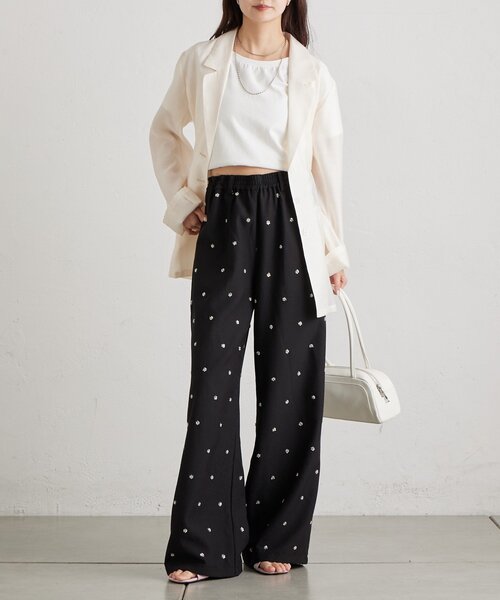 mystic（ミスティック）の「ビージーフラワースラックス（その他パンツ・レディース・ブラック/ブルー/アイボリー・1/2）」の19枚目の写真