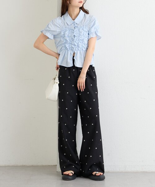 3サイズ展開/SET UPスタイルにも◎】ビージーフラワースラックス